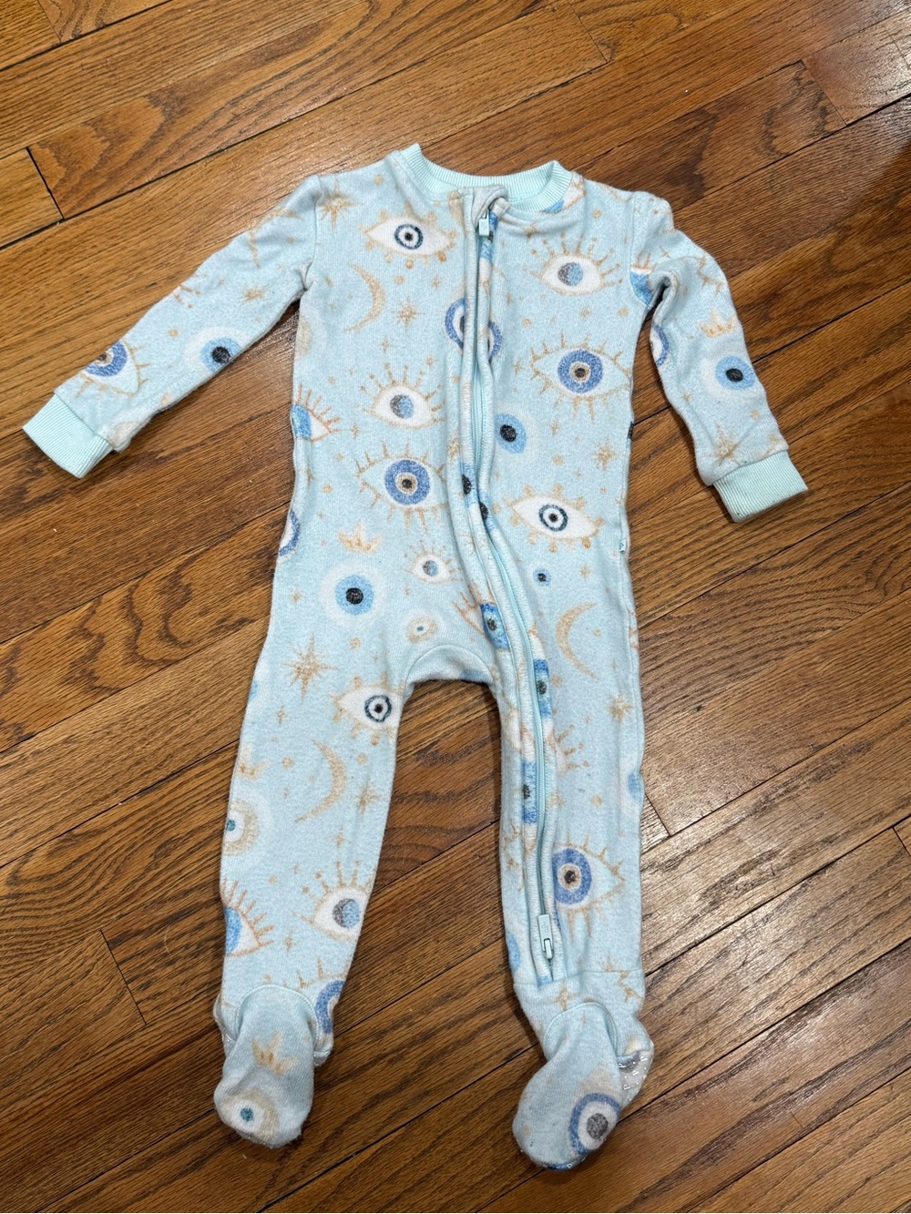 Posh Peanut Fiona Evil Eye Fleece Zipper Footie Pajama Sleeper Size 9-12 months